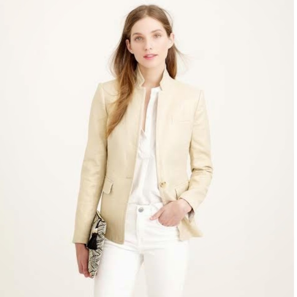 J. Crew Regent Blazer in Metallic Linen Sz 4